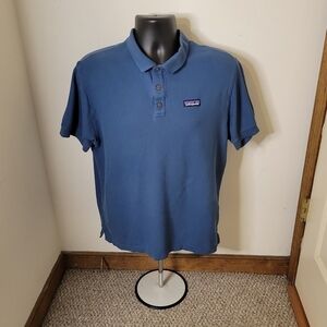 Patagonia Men's Organic Cotton Blue Polo - Size (M) - Excellent Condition